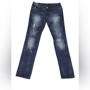 Women’s DOLCE & GABBANA Blue Stone Washed low rise Distressed skinny jeans